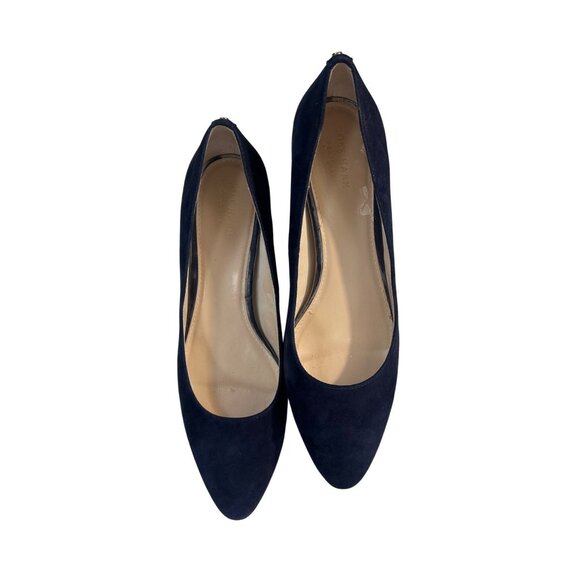Cole Haan Shoes - Cole Haan Navy Blue Suede Grand OS Block Heel Pumps Size 9